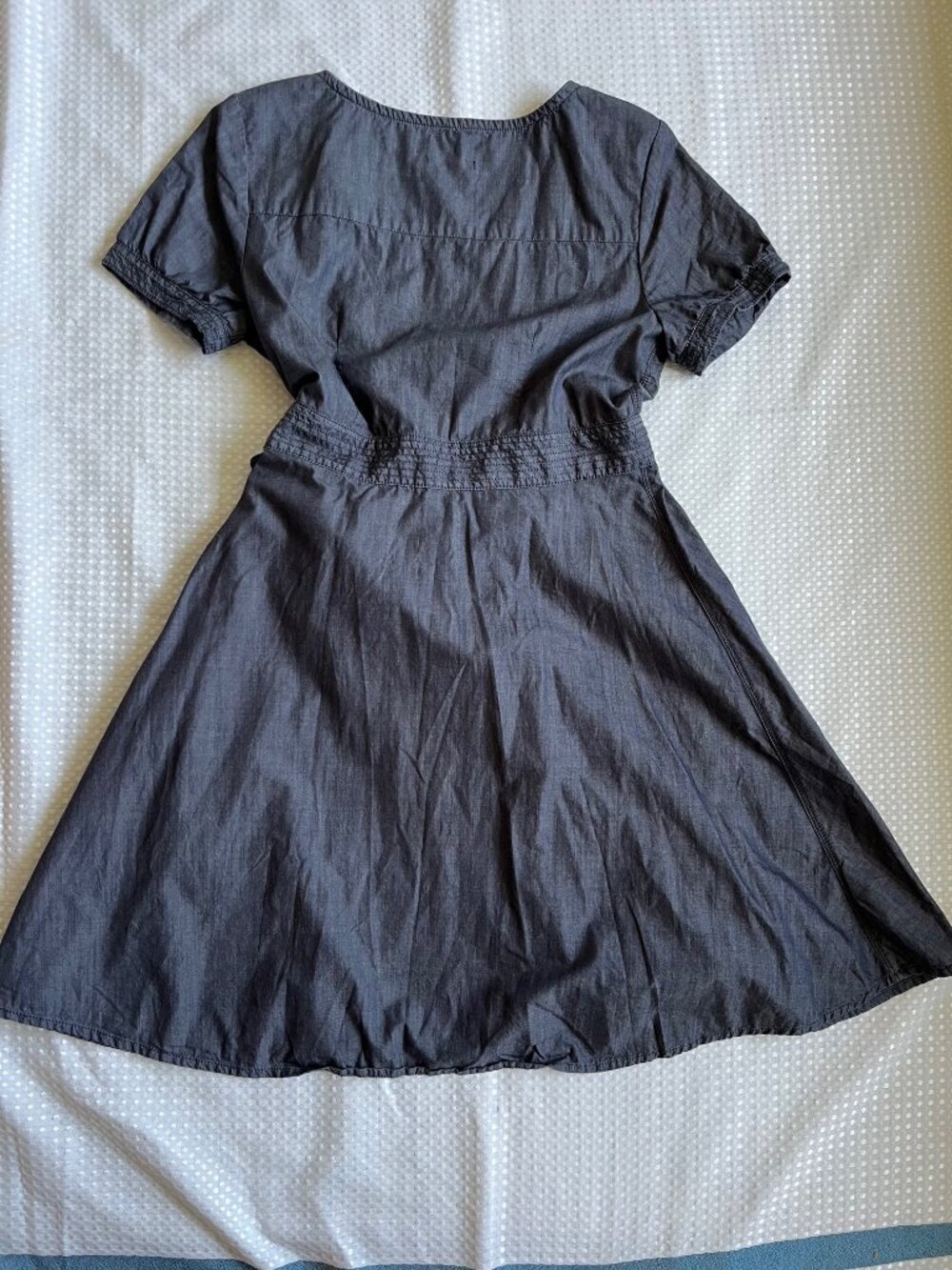 GAP 1969 Charcoal Gray Chambray Denim Wrap Dress Small - Picture 3 of 9